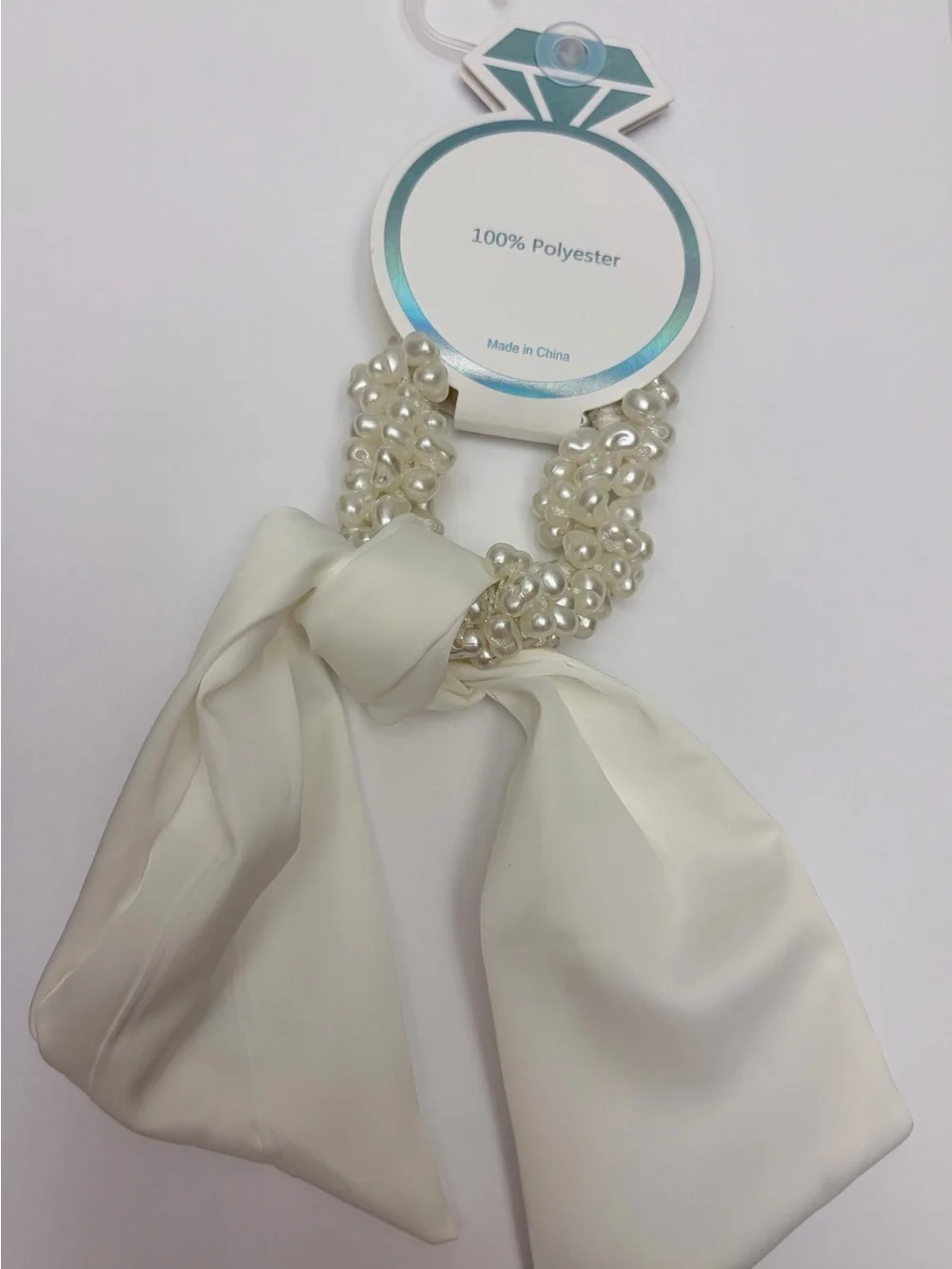NWT ⚜️🩵⚜️ Piper K Beaded Scrunchie & Bow Ribbon Tails Wedding Future Mrs.